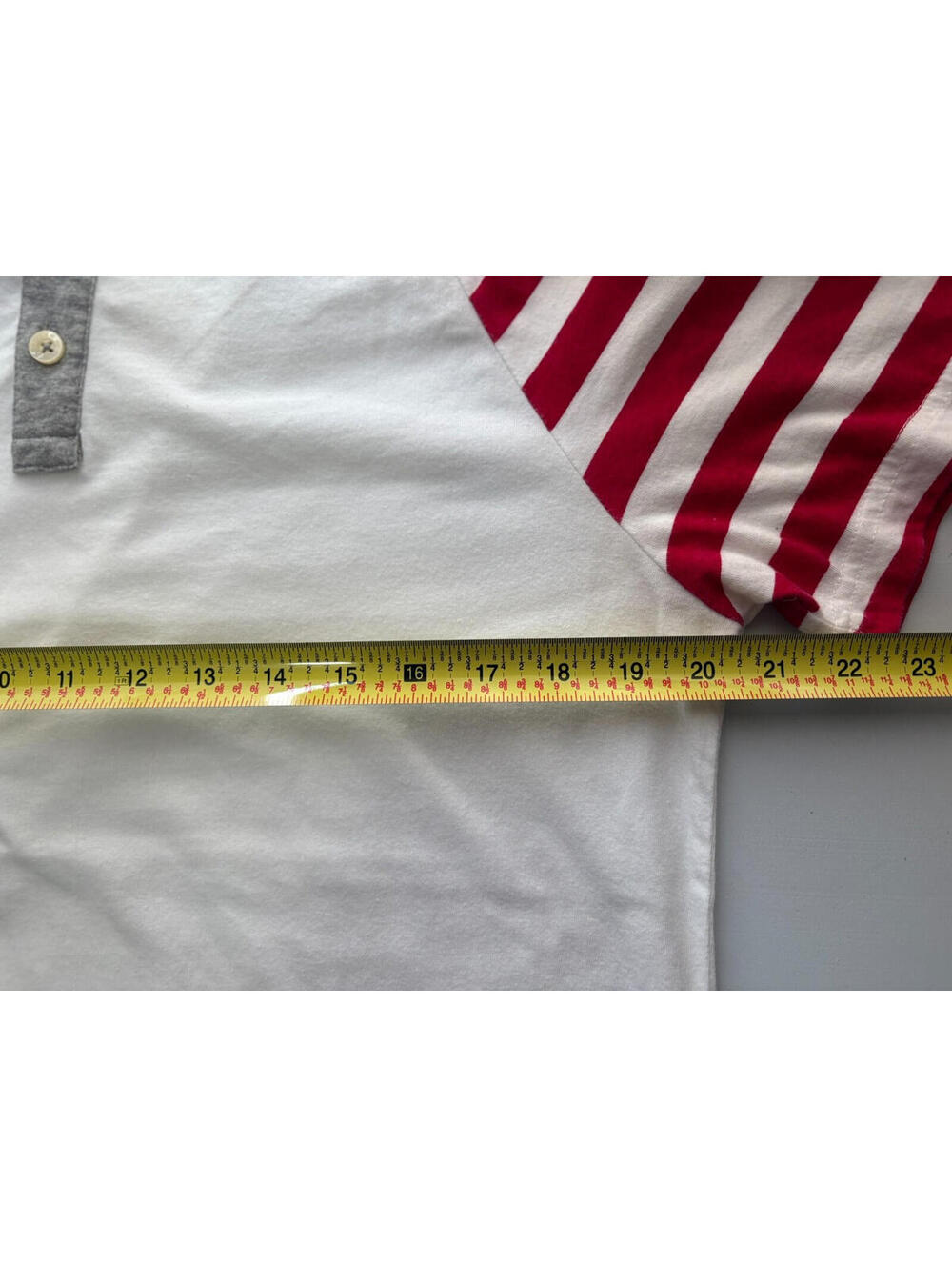 Arizona Jeans Co Mens T-Shirt Henley Large Stars Stripes Sleeve Cotton Patriotic - Picture 5 of 5
